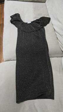 Full Circle Trends Bodycon Dress Knee-Length Golden Black Modern Woman Size L